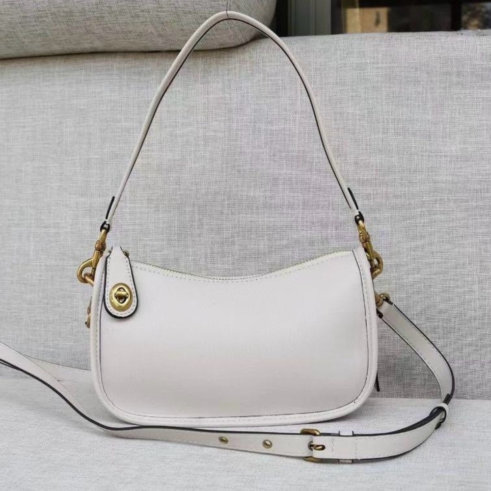 Coach Swinger Leather Shoulder Crossbody Bag in Chalk - Picture 4 of 4